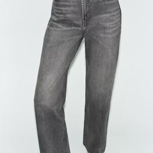 Zara High-Waisted Mom-Fit Grey Jeans